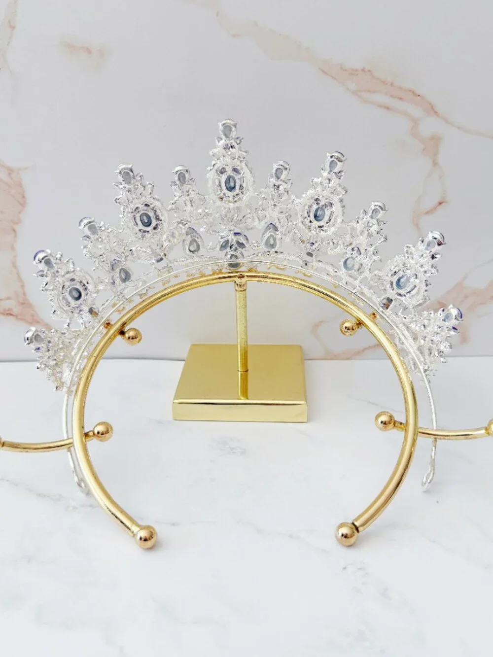 Silver Purple Crystal Butterfly Tiara Crown Wedding Quinceanera Pageant Prom